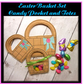 In the Hoop Easter Basket Candy Pocket and Candy Tote Embroidery Machine Design Set