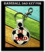 In The Hoop Soccer Dad Key Fob Embroidery Machine Design