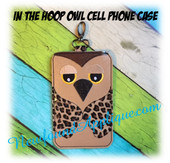 In The Hoop Owl Cell Phone Case Embroidery Machine Design