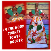 In The Hoop Turkey Towel Holder Embroidery Machine Design
