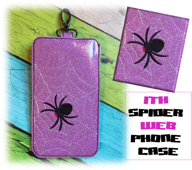 Download In The Hoop Spider Phone Ipod Case Embroidery Machine Design Newfound Applique