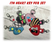In The Hoop Valentine Key Fob Embroidery Machine Design Set