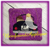 In The Hoop Just Married Coaster Embroidery Machine Design