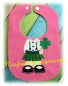 In The Hoop Girl St Patrick's Day Baby Bib Embroidery Machine Design