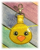 In The Hoop Chick Key Fob Embroidery Machine Design