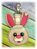 In The Hoop Easter Bunny Key Fob Embroidery Machine Design