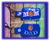In The hoop Basketball MOM DAD Key Fob Embroidery Machine Design set