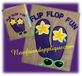 Flip Flop Fun Applique Embroidery Machine Design Set