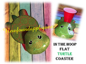 In The hoop Flat Turtle Coaster Embroidery Machine Design