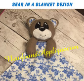 In The Hoop Bear In A Blanket Embroidery Machine Design