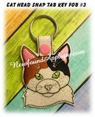 In the Hoop Cat Head Key Fob #3 Embroidery Machine Design