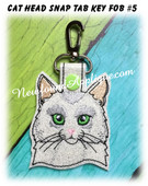 In the Hoop Cat Head Key Fob #5 Embroidery Machine Design
