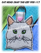 In the Hoop Cat Head Key Fob #17 Embroidery Machine Design