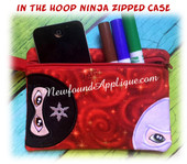 In the Hoop Ninja Zipped Pecil Case Embroidery Machine Design