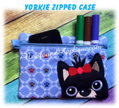 In The Hoop Yorkie Zipped Case Embroidery Machine Design
