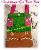 In The Hoop Gingerbread Girl Tote Embroidery Machine Design