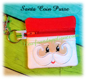 In The Hoop Santa Zipped Coin Purse Embroidery Machine Design