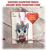 In the hoop Unicorn Valentine Heart Pencil Holder Embroidery Machine Design