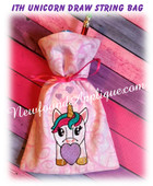 In The Hoop Unicorn Draw String Bag Embroidery Machine Design