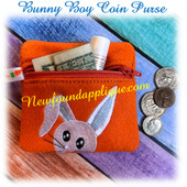 In The Hoop Bunny Boy Coin Purse /Ear Bud Case Embroidery Machine Design