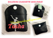 In The Hoop Ballerina Silhouette Coin Purse Embroidery Machine Design