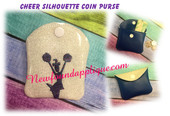 In The Hoop Cheer Silhouette Coin Purse Embroidery Machine Design