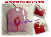 In The Hoop Figure Skate Coin Purse Embroidery Machine Design