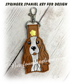 In The Hoop Springer Spaniel Dog Key Fob Embroidery Machine