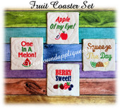 In The Hoop Fruit Coaster Embroidery Machine Design Set