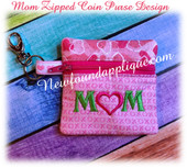 In the Hoop Mom  Zipped Coin Purse Embroidery Machine Design