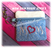 In the Hoop Mom Zipped Coin Purse 2 Embroidery Machine Design