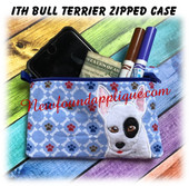 In The Hoop Bull Terrier Zipped Case Embroidery Machine Design