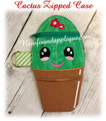 In The Hoop Cactus Zipped Case Embroidery Machine Design