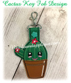 In the hoop Cactus Key Fob Embroidery Machine Design