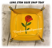 In The Hoop Long Stem Rose Snap Tray Embroidery Machine Design