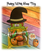 In The Hoop Witch Peeker Snap Tray Embroidery Machine Design