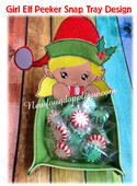 I The Hoop Girl Elf Peeker Snap Tray Embroidery Machine Design