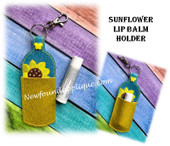 In The Hoop Sunflower Lip Balm Holder Machine Embroidery Design