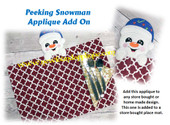 In The Hoop Peeking Snowman Applique Add On Embroidery Machine Design