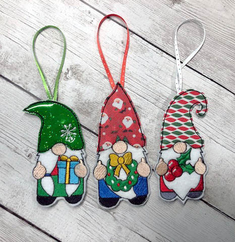 Machine Embroidery Gnome Sketch Ornament DIGITAL DOWNLOAD ITH