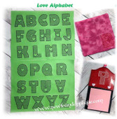 Love Alphabet Font Embroidery Machine Design Set