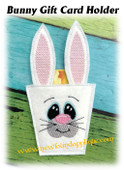 In The Hoop Bunny Gift Card Holder Embroidery Machine Design