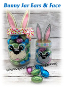 In The Hoop Bunny Jar Ears and Mouth Embroidery Machine Design Set