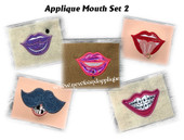 Applique Mouth Embroidery Machine Design Set 2