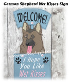 In The Hoop German Shepherd Wet Kisses Door Sign Embroidery Machine Design