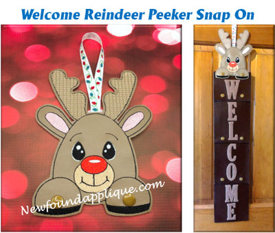 THIS IS THE LISTING FOR THE REINDEER SNAP ON DESIGN ONLY. 
WELCOME SIGN WITH SNOWMAN SNAP ON STARTER SET IS AVAILABLE IN A SEPARATE LISTING. 