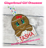 In The Hoop Gingerbread Girl Name Ornament Embroidery Machine Design