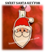 In The Hoop Sweet Santa Key Fob Embroidery Machine Design