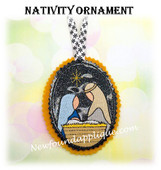 In The Hoop Nativity Ornament Embroidery Machine Design