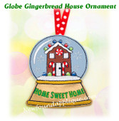 In The Hoop Globe Ginberbread House Ornament Embroidery Machine Design